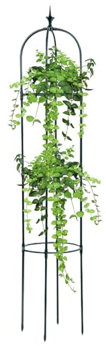 Zuasdvnk Obelisco - Rejilla de jardín para plantas trepadoras, rejilla de metal para plantas | Soporte para flores en macetas, marco para soporte de jardín, resistente para plantas de frebe rosa