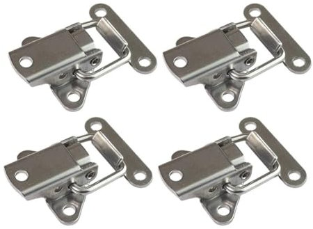4Pcs Stainless Steel Buckles Cabinet Latch Hasp Toolbox Toggle Lock Hasp Toggle Latch Mini Clamps Box Clasp Trunk Latch Catches