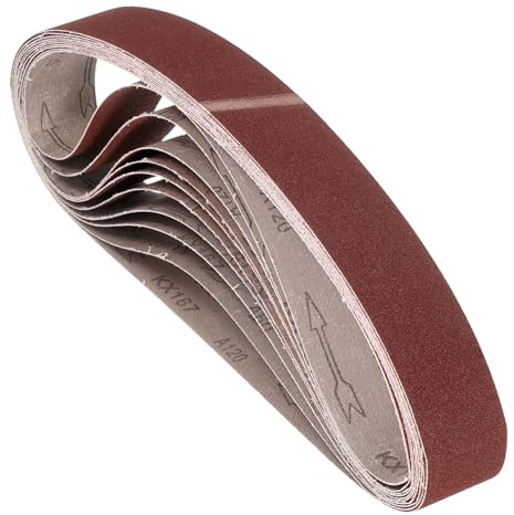 Kozelo 9 Bandas De Lija 2 X 28 Pulgadas 120 Grit Corindón Abrasivo | Para Lijadora De Banda Metal Madera Trabajo En Madera Eliminación De óxido Soldadura