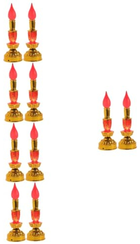 HJZZQH 10 pz. Sala Buddista Lume di Candela Luci LED per Tempio Candela Buddha Cinese Candela LED Decorazione Sala Buddista Wok Decorazioni Vintage Lampade a Candela Tradizionali Cinesi in Plastica