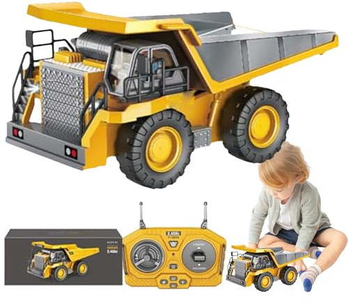 Remote Dump Truck | Remote Control Trucks for Kids 6+,Kids Beginner Car Tractor Vehicle, Rechargeable Engineering Truck for Boys Birthday