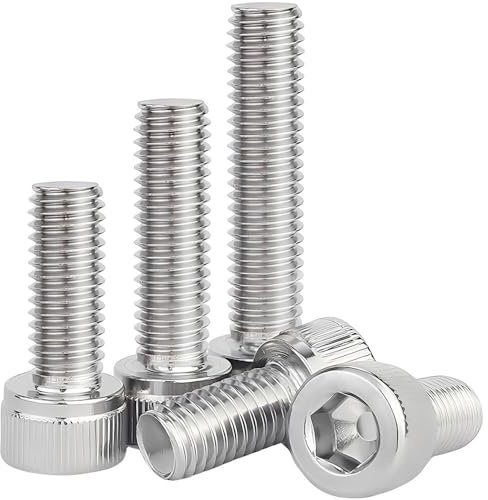 GZSYWZ 10 Pièces Vis à Tête Cylindrique à Six Pans Creux en Acier Inoxydable A2 V2A M5 x 25mm Vis à Tête Cylindrique Avec Hexagone Filetage Complet