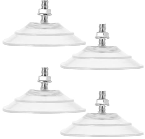 HOMSFOU Lot de 4 Ventouses à Vis en Pvc Transparent 85mm avec Écrou Moleté, Résistantes la Déformation, Fixation Forte pour Murs et Surfaces Métalliques, pour Divers Espaces de Vie