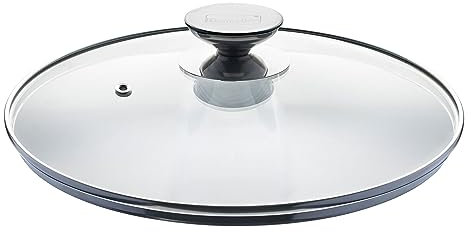 Berndes Titanium Tapa de Cristal para Olla y sartén de 28 cm de diámetro, Resistente a la Rotura y al Calor, Acero Inoxidable