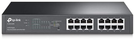 TP-Link TL-SG1016PE | 16 Port Gigabit PoE Switch | Easy Smart Managed | 8 PoE+ Ports @150W | Plug & Play | Sturdy Metal w/ Shielded Ports | QoS, Vlan, IGMP & LAG, Free Expert Help