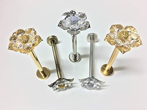 FERMATENDA DA MURO CRISTALLO FERMATENDE A MURO RACCOGLI TENDA MODERNO RACCOGLI TENDE REGGI TENDA AMBRASSE PER TENDE LEGATENDA BASTONE TENDA TENDAGGI BRACCI TENDE TENDAGGI R191(Oro Satinato, 16 cm)