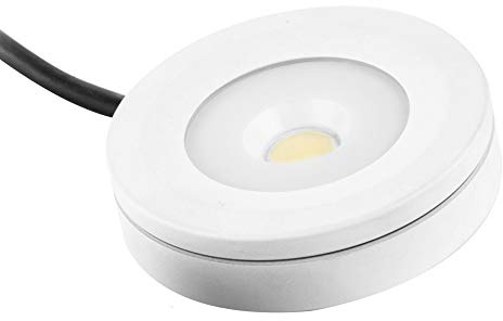 CNBRIGHTER LED Cabinet Light,Bathroom Porch Lights,3W COB Dimmable IP65 Waterproof,Surface Mounted Aluminum Ceiling Spot Lights for Display Showcase,Hallway, Closet,Warm White (White Frame)