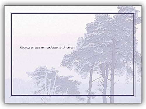 Kartenkaufrausch 16er Set: Croyez en nos remerciements sincères. - französische Trauer Dankeskarte • Danksagungskarte Trauerkarte nach Beerdigung, Trauerfeier