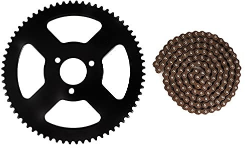 25H chaîne à dents pignon arrière + chaîne 144 maillons pignon 2 temps arbre adapté pour Mini Moto électrique vélo de poche ATV Quad accessoire chaîne 2 temps+kit chaine pocket bike+kit chaine pocket