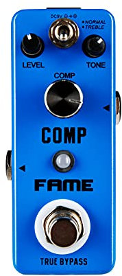 Fame LEF-333 Comp, Kompakter Gitarren-Kompressor, Vielseitige Sound-Modi