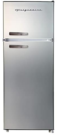 Frigidaire EFR753, 2 Door Apartment Size Refrigerator with Freezer, Retro Chrome Handle, 7.5 cu ft, Platinum Series, Stainless Steel, 7.5