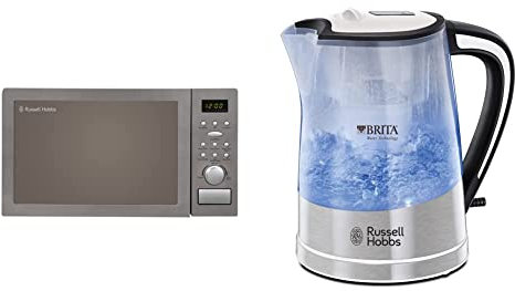 Russell Hobbs RHM2574 Digital Combination Microwave, 25 L & 22851 Brita Filter Purity Electric Kettle, Illuminating Filter Kettle with Brita Maxtra+ Cartridge Included, 3000 W, 1.5 Litre, Plastic