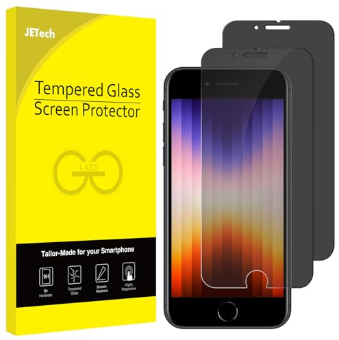 JETech Sichtschutz Schutzfolie für iPhone SE 3 (2022), 2 Stück | Anti-Spy Blickschutz Gehärtetes Glas Schutzfolie