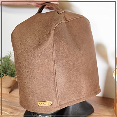 coolina Premium Schutzhülle kompatibel für KitchenAid Artisan - Abdeckhaube - Schmutzabweisendes Zubehör - Hoodie in Braun