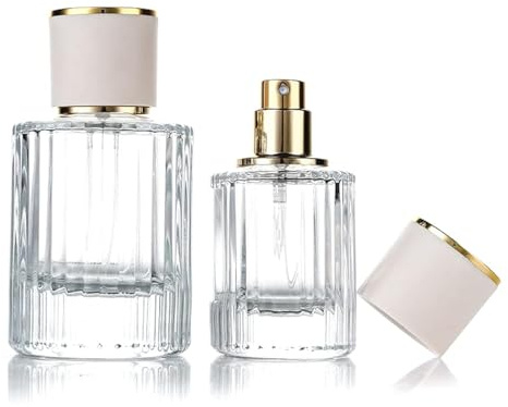 30ml strisce verticali vuote bottiglia di vetro dello spruzzo del profumo bianco/tappo dell'oro