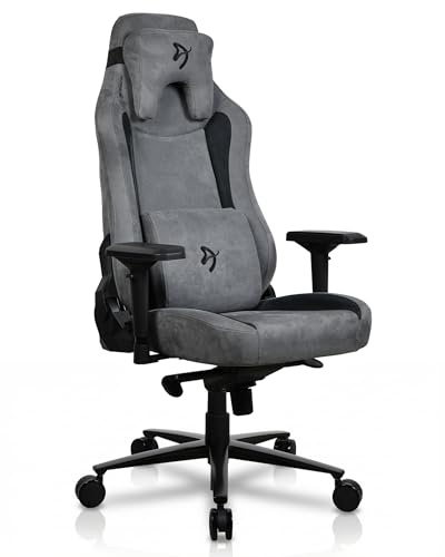 Arozzi Vernazza Gamingstuhl - Ergonomischer Gaming Stuhl aus Super Soft mit verstellbarer Höhe, großzügigem Sitz&Rückenlehne sowie Unterstützungskissen - Schwedisches Design für Home Office Anthrazit | Ergonomisch, höhenverstellbar, großer geräumiger Sitz, Stützkissen, schwedisches Design, Telearbeit