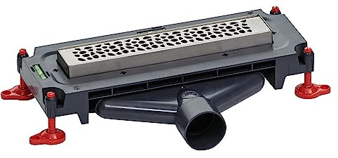 Wirquin 30724322 Caniveau douche à l'italienne So Line L.220 mm avec grille en inox, chromé