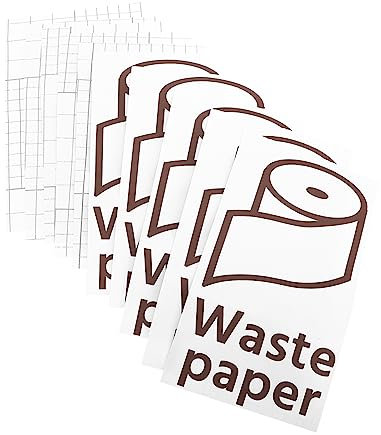 LABRIMP 5stücke Altpapieraufkleber Mülltrennungsschild Selbstklebend Pvc-material Müllrecycling-etikett Abfallsortierungsaufkleber