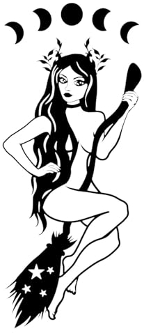 myrockshirt Sexy Hexe Besen Hexen 20cm Aufkleber Sticker Autoaufkleber Wandtattoo Profi Qualität UV beständig