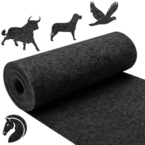 Filz Meterware Filzrolle 300x40cm Schwarz Filzstoff, Blatt Vlies Filzrolle Polsterung Filzstoff, für DIY Handwerk Patchwork Nähen (1mm Dick)