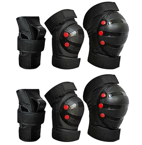 AD-BCrbgen Sicherheits-Handgelenkschützer for Inlineskaten, Kinder-Knieschützer, Schutzausrüstungsset, Schutzset, Knie-Ellbogenschützer mit Kinderschützern, Skaten (Color : Zwart, Size : S)