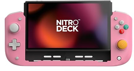 CRKD Nitro Deck - Professional Handheld Controller Deck with Zero Stick Drift for Nintendo Switch and Switch OLED (Retro Pink - Nostalgia Collection)