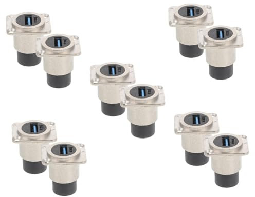 HEMOTON 10stücke USB Panel Mount Coupler Mit Schutzdeckel Für Industrielle Anwendungen Und Datenübertragung Zertifiziert Robustes Zinkgussmaterial