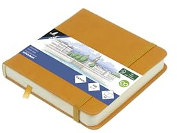 Kangaro Art - Blocco da disegno, 12 x 12 cm, copertina rigida, 80 fogli, 140 grammi, carta color crema