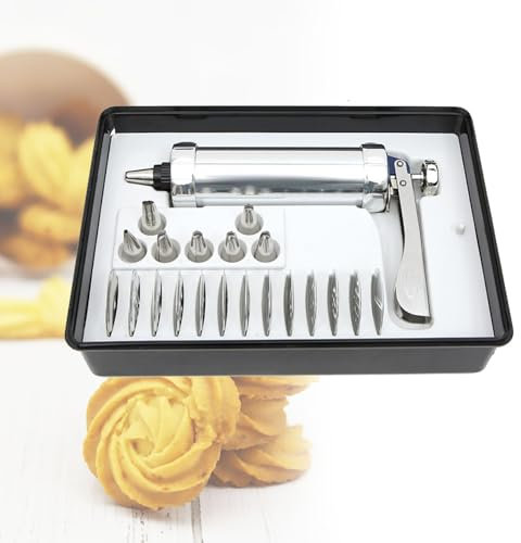 Kit De Pistola De Prensa De Galletas, Pistola De Decorar Crema Y Pasteles De Acero Inoxidable, Máquina For Hacer Churros Manual, Boquilla For Manga Pastelera Y Galletas