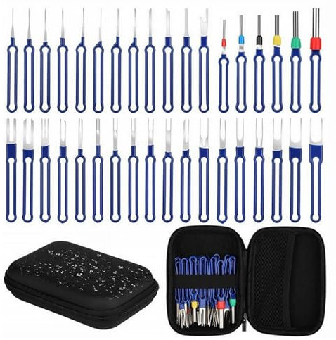 36Pcs Terminal Removal Tool Kit, Pin Removal Tool, Extractor Remove Pin Depinning with Protective Bag for Car Automotive Electrical Wire Connector Terminals