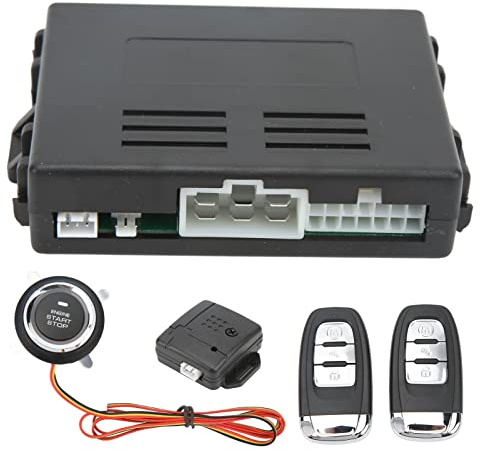 One Button Start Anti Theft Remote Central Locking Kit for Autos, with Horn Output +positive Car Immobiliser System, for Trunk Output - negative Anti Robbery Function (Optional)