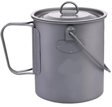 Camping Geschirr Titan Kochgeschirr Set Tourismus Kessel Outdoor Kochen Topf Braten Pan Picknick Küche Wandern Trekking(750ML Titanium Pot)