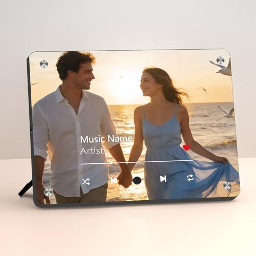 SosnSusn Placa Personalizada de Spotify con Foto, Placa Musical Decorativa que Reproduce Música, Regalo de San Valentín para Novia, Novio, Pareja o Esposa (estilo5)