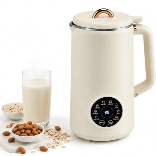 Nut Milk Maker 1000ml, 8-in-1 Automatic Soy Milk Maker Machine for Homemade Plant Milk, Almond Oat Coconut Rice Milk, Dairy Free Drinks Maker with Self Cleaning, Delay Start and Keep Warm Function