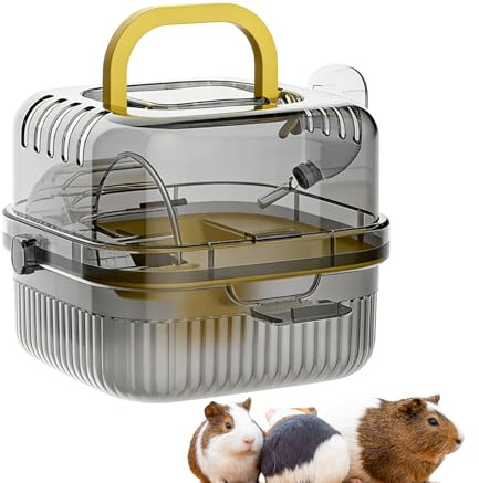 Hamster Transportlåda – bärbar, ventilerad transportlåda – för små djur – för marsvin, dvärghamstrar, möss, chinchillor – för veterinärbesök och vandring
