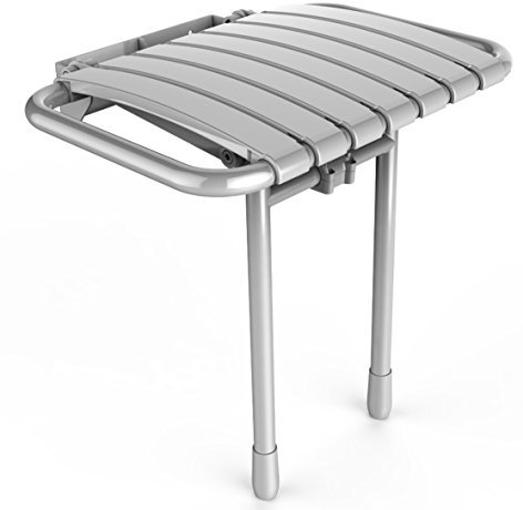 Siège de douche rabattable à lattes BAMA blanc