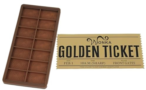 costumebase Wonka DIY Form + Golden Ticket Schokoriegel Gussform 7,5 '' x 3,5 ''