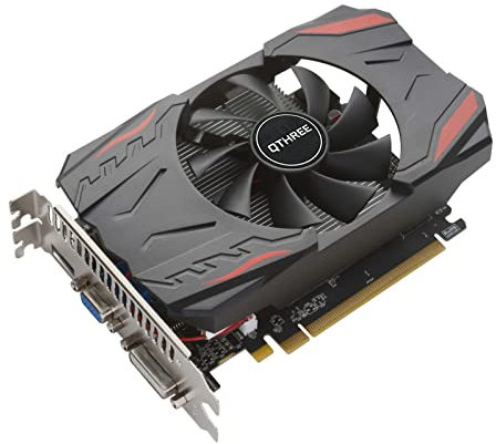 QTHREE Radeon HD 7670 - Scheda grafica da 2 GB, 128 bit, GDDR3, HDMI VGA DVI, scheda video per PC, PCI Express x16, DirectX 11, Plug & Play