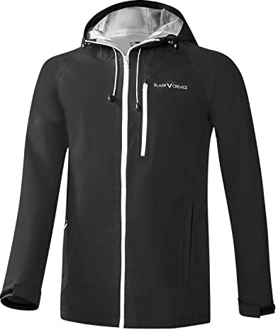 Black Crevice Hardshell jacka för män I högkvalitativ utomhusjacka för män I 3 L funktionell jacka av 100% polyester I andningsaktiv herrjacka I vind- och vattentät utomhusregnjacka för män, svart, L