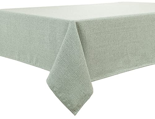 BALCONY & FALCON Eckig Wasserdicht Tischdecke Leinenoptik abwaschbar Tischtuch Leinen Tischläufer Tischwäsche Eckig, 145 × 215 cm, Hellgrün