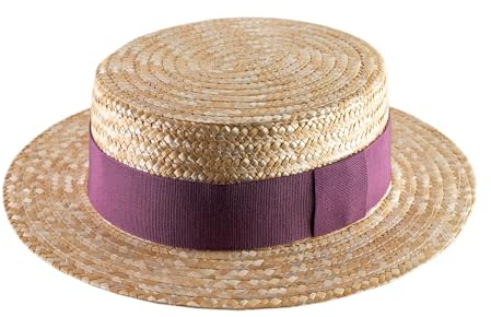 Classic Italy - Boater Kreissäge Strohhut Canotier - Size 51 cm - Violet