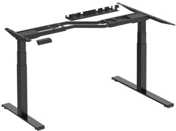 Worktrainer - Lumi Höhenverstellbarer Eckschreibtisch - Elektrisches Gestell - Höhe 62-128 cm - Breite 125-165 cm - Schwarz - Mit Speicherfunktion