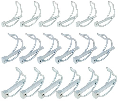 eMagTech Lot de 18PCS Goupilles de Verrouillage d'arbre en Forme de D en Acier Au Carbone Galvanisé à Double Ligne M4.5/M6/M8