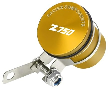 WUYUEY Réservoir de Liquide de Frein pour KA&WASAKI Z750 Z 750 Z750 2005-2012 Cylindre De Réservoir d'embrayage De Frein De Moto Réservoir D'huile Tasse De Fluide D'huile Accessoires(Or,Logo)