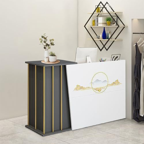 XNKLPY Estetisk Receptionsdisk, Butikskassadisk med Låsbar Låda, Receptionsdisk I Trä, Receptionsmöbler för Klinik, Detaljhandel Och Bar C 140cm