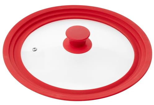 bremermann® Universal-Glasdeckel mit Silikonrand, 30/32/34 cm, groß (Rot)