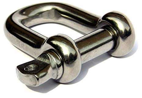 1 Schäkel Edelstahl rostfrei Niro V4A Rundschäkel Materialstärke 5mm-22mm (D = 16 mm)