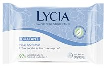 Lycia, Salviette Struccanti per Pelle Normale con Acido Ialuronico, Eco Tessuto Doppia Azione Biodegradabile, Tecnologia Anti-Pollution per Rimuovere Tracce di Inquinamento dalla Pelle, 20 pezzi