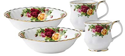 Royal Albert Old Country Roses 4-Piece Breakfast Set