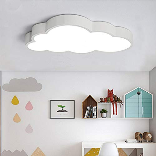 AHQX LED Deckenlampe 24W Kinderzimmerlampe Deckenleuchte Weiße Wolken Jungen Und Mädchen Decken Leuchte Baby Licht Schlafzimmerlampe Umgebung Für Cartoon Deckenbeleuchtung Kronleuchter,3000k
